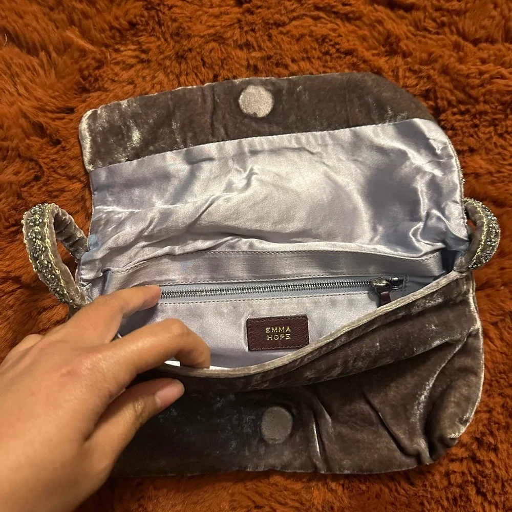 Designer Velvet Floral Bag Emma Hope - Picture 2 of 3